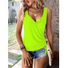 imageSweatyRocks Womens Scoop Neck Half Button Tank Top Casual Sleeveless Drawstring Tie Side TopsYellow