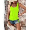 imageSweatyRocks Womens Scoop Neck Half Button Tank Top Casual Sleeveless Drawstring Tie Side TopsYellow