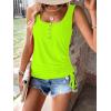 imageSweatyRocks Womens Scoop Neck Half Button Tank Top Casual Sleeveless Drawstring Tie Side TopsYellow