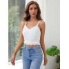 imageSweatyRocks Womens Sleeveless Lace Trim Spaghetti Strap Embroidery Cami Crop Top Solid Boho Summer CamisoleWhite