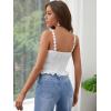 imageSweatyRocks Womens Sleeveless Lace Trim Spaghetti Strap Embroidery Cami Crop Top Solid Boho Summer CamisoleWhite