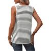 imageSweatyRocks Womens Striped Print Tank Top V Neck Sleeveless Casual Basic Loose Tee ShirtsBlack and White