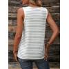 imageSweatyRocks Womens Striped Print Tank Top V Neck Sleeveless Casual Basic Loose Tee ShirtsWhite