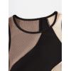 imageSweatyRocks Womens Summer Ribbed Knit Sleeveless Vest Color Block Crop Tank TopBlack Brown