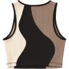 imageSweatyRocks Womens Summer Ribbed Knit Sleeveless Vest Color Block Crop Tank TopBlack Brown