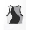 imageSweatyRocks Womens Summer Ribbed Knit Sleeveless Vest Color Block Crop Tank TopBlack and Grey