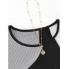 imageSweatyRocks Womens Summer Ribbed Knit Sleeveless Vest Color Block Crop Tank TopBlack and Grey