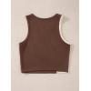 imageSweatyRocks Womens Summer Ribbed Knit Sleeveless Vest Color Block Crop Tank TopBrown Apricot