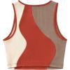 imageSweatyRocks Womens Summer Ribbed Knit Sleeveless Vest Color Block Crop Tank TopBrown Red
