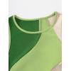 imageSweatyRocks Womens Summer Ribbed Knit Sleeveless Vest Color Block Crop Tank TopDark Green