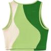 imageSweatyRocks Womens Summer Ribbed Knit Sleeveless Vest Color Block Crop Tank TopDark Green