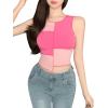 imageSweatyRocks Womens Summer Ribbed Knit Sleeveless Vest Color Block Crop Tank TopHot Pink Light Pink