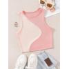 imageSweatyRocks Womens Summer Ribbed Knit Sleeveless Vest Color Block Crop Tank TopLight Pink