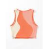 imageSweatyRocks Womens Summer Ribbed Knit Sleeveless Vest Color Block Crop Tank TopOrange