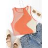imageSweatyRocks Womens Summer Ribbed Knit Sleeveless Vest Color Block Crop Tank TopOrange