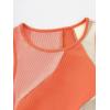 imageSweatyRocks Womens Summer Ribbed Knit Sleeveless Vest Color Block Crop Tank TopOrange