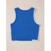 imageSweatyRocks Womens Summer Ribbed Knit Sleeveless Vest Color Block Crop Tank TopPale Blue