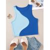 imageSweatyRocks Womens Summer Ribbed Knit Sleeveless Vest Color Block Crop Tank TopPale Blue