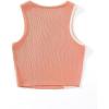 imageSweatyRocks Womens Summer Ribbed Knit Sleeveless Vest Color Block Crop Tank TopPale Pink