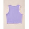 imageSweatyRocks Womens Summer Ribbed Knit Sleeveless Vest Color Block Crop Tank TopPink Purple
