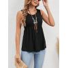 imageSweatyRocks Womens Summer Scoop Neck Ruffle Hem Babydoll Tank Sleeveless Peplum Tunic TopBlack