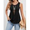 imageSweatyRocks Womens Summer Scoop Neck Ruffle Hem Babydoll Tank Sleeveless Peplum Tunic TopBlack