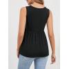 imageSweatyRocks Womens Summer Scoop Neck Ruffle Hem Babydoll Tank Sleeveless Peplum Tunic TopBlack