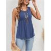imageSweatyRocks Womens Summer Scoop Neck Ruffle Hem Babydoll Tank Sleeveless Peplum Tunic TopBlue