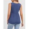 imageSweatyRocks Womens Summer Scoop Neck Ruffle Hem Babydoll Tank Sleeveless Peplum Tunic TopBlue
