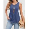 imageSweatyRocks Womens Summer Scoop Neck Ruffle Hem Babydoll Tank Sleeveless Peplum Tunic TopBlue