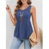 imageSweatyRocks Womens Summer Scoop Neck Ruffle Hem Babydoll Tank Sleeveless Peplum Tunic TopBlue