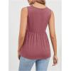 imageSweatyRocks Womens Summer Scoop Neck Ruffle Hem Babydoll Tank Sleeveless Peplum Tunic TopBurgundy