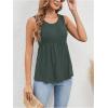 imageSweatyRocks Womens Summer Scoop Neck Ruffle Hem Babydoll Tank Sleeveless Peplum Tunic TopDark Green