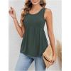 imageSweatyRocks Womens Summer Scoop Neck Ruffle Hem Babydoll Tank Sleeveless Peplum Tunic TopDark Green