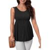 imageSweatyRocks Womens Summer Scoop Neck Ruffle Hem Babydoll Tank Sleeveless Peplum Tunic TopDark Grey