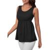 imageSweatyRocks Womens Summer Scoop Neck Ruffle Hem Babydoll Tank Sleeveless Peplum Tunic TopDark Grey