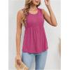 imageSweatyRocks Womens Summer Scoop Neck Ruffle Hem Babydoll Tank Sleeveless Peplum Tunic TopHot Pink