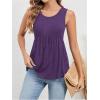 imageSweatyRocks Womens Summer Scoop Neck Ruffle Hem Babydoll Tank Sleeveless Peplum Tunic TopPurple