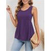 imageSweatyRocks Womens Summer Scoop Neck Ruffle Hem Babydoll Tank Sleeveless Peplum Tunic TopPurple