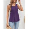 imageSweatyRocks Womens Summer Scoop Neck Ruffle Hem Babydoll Tank Sleeveless Peplum Tunic TopPurple