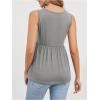 imageSweatyRocks Womens Summer Scoop Neck Ruffle Hem Babydoll Tank Sleeveless Peplum Tunic TopSolid Grey