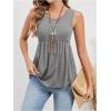 imageSweatyRocks Womens Summer Scoop Neck Ruffle Hem Babydoll Tank Sleeveless Peplum Tunic TopSolid Grey