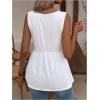 imageSweatyRocks Womens Summer Scoop Neck Ruffle Hem Babydoll Tank Sleeveless Peplum Tunic TopSolid White