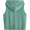 imageSweatyRocks Womens Summer Sleeveless Hooded Tank Top TShirt for Athletic Exercise Relaxed BreathableArmy Green