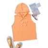 imageSweatyRocks Womens Summer Sleeveless Hooded Tank Top TShirt for Athletic Exercise Relaxed BreathableBright Orange