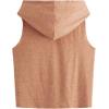 imageSweatyRocks Womens Summer Sleeveless Hooded Tank Top TShirt for Athletic Exercise Relaxed BreathableKhaki