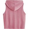 imageSweatyRocks Womens Summer Sleeveless Hooded Tank Top TShirt for Athletic Exercise Relaxed BreathablePink Burgundy