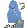 imageSweatyRocks Womens Summer Sleeveless Hooded Tank Top TShirt for Athletic Exercise Relaxed BreathablePlain Blue