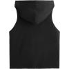 imageSweatyRocks Womens Summer Sleeveless Hooded Tank Top TShirt for Athletic Exercise Relaxed BreathablePocket Black