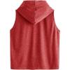 imageSweatyRocks Womens Summer Sleeveless Hooded Tank Top TShirt for Athletic Exercise Relaxed BreathableRed